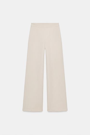 PANTALÓN RECTO INTERLOCK - Crudo de Zara