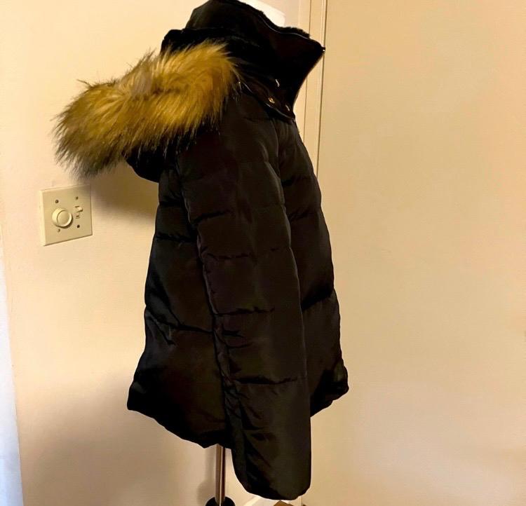 ZARA QUILTED LONG SLEEVES DOWN PUFFER JACKET WITH TEXTURED HOOD WARM WINTER SZ M - Image 3