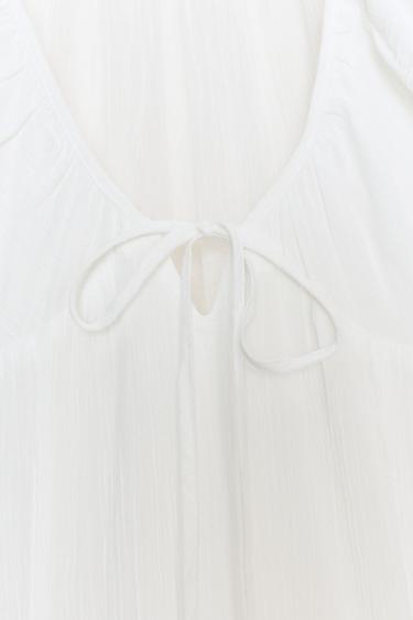 CHIFFON GODET MIDI DRESS - White by Zara - Image 8
