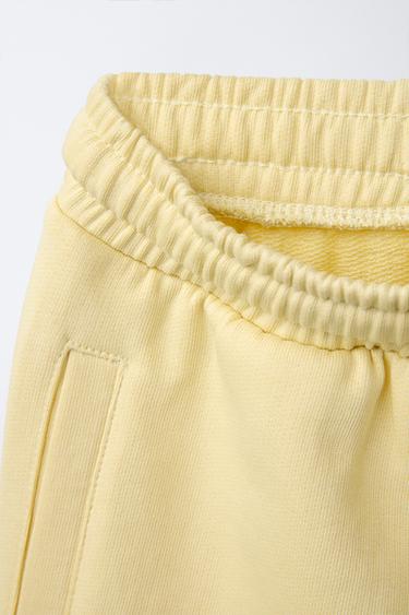 EMBROIDERED JOGGING BERMUDA SHORTS - Yellow by Zara - Image 2