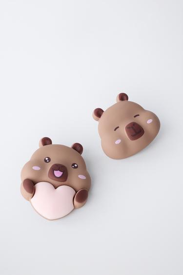 PACK OF TWO CAPYBARA CAPYFUN © HAIR CLIPS - Brown by Zara