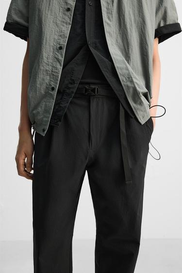TECHNICAL TROUSERS WITH BELT - Black by Zara