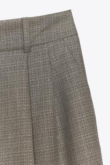 PANTALON LARGE À PINCES - Sable / Noir de Zara - Image 8