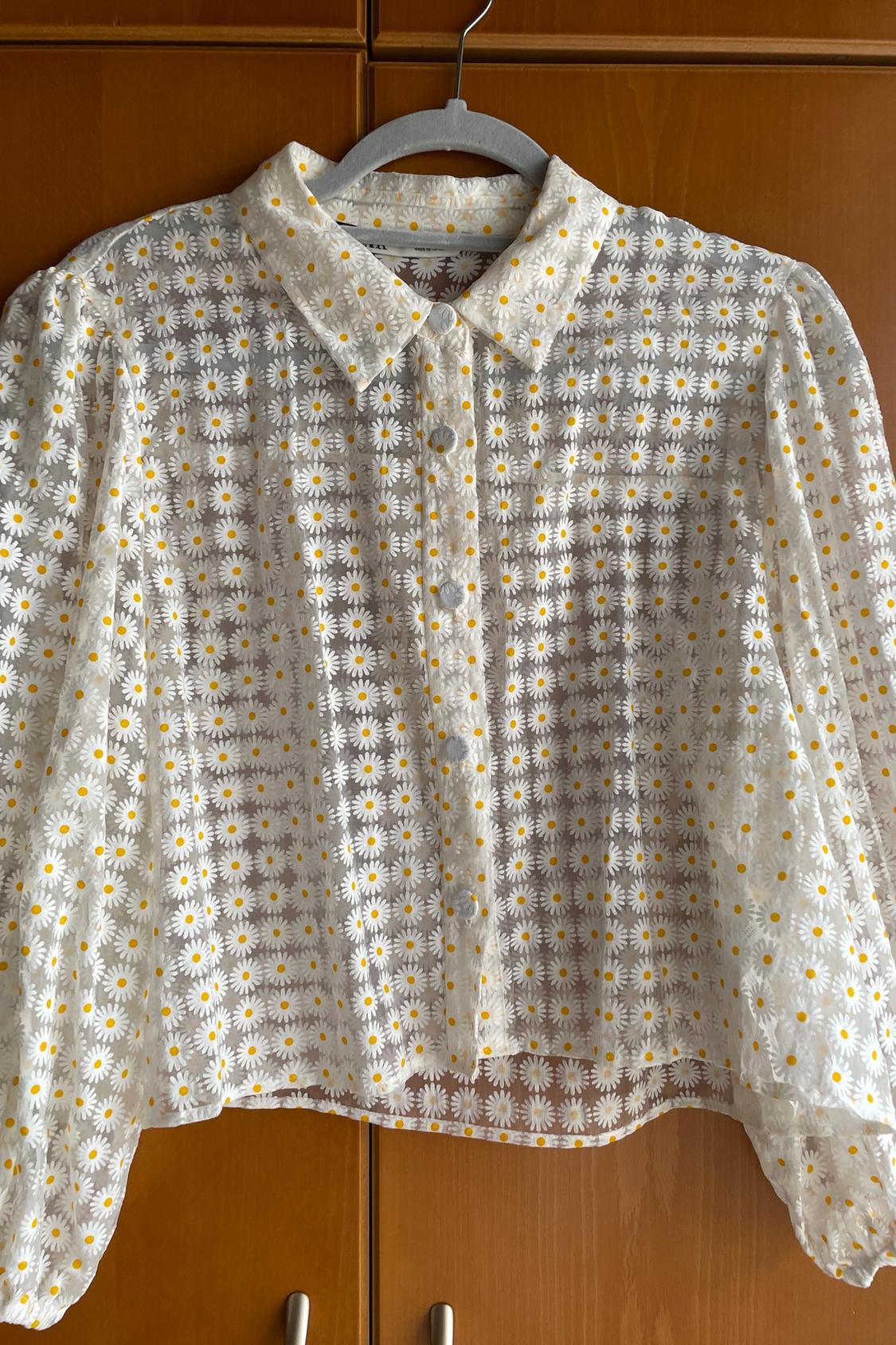 FLORAL ORGANZA BLOUSE