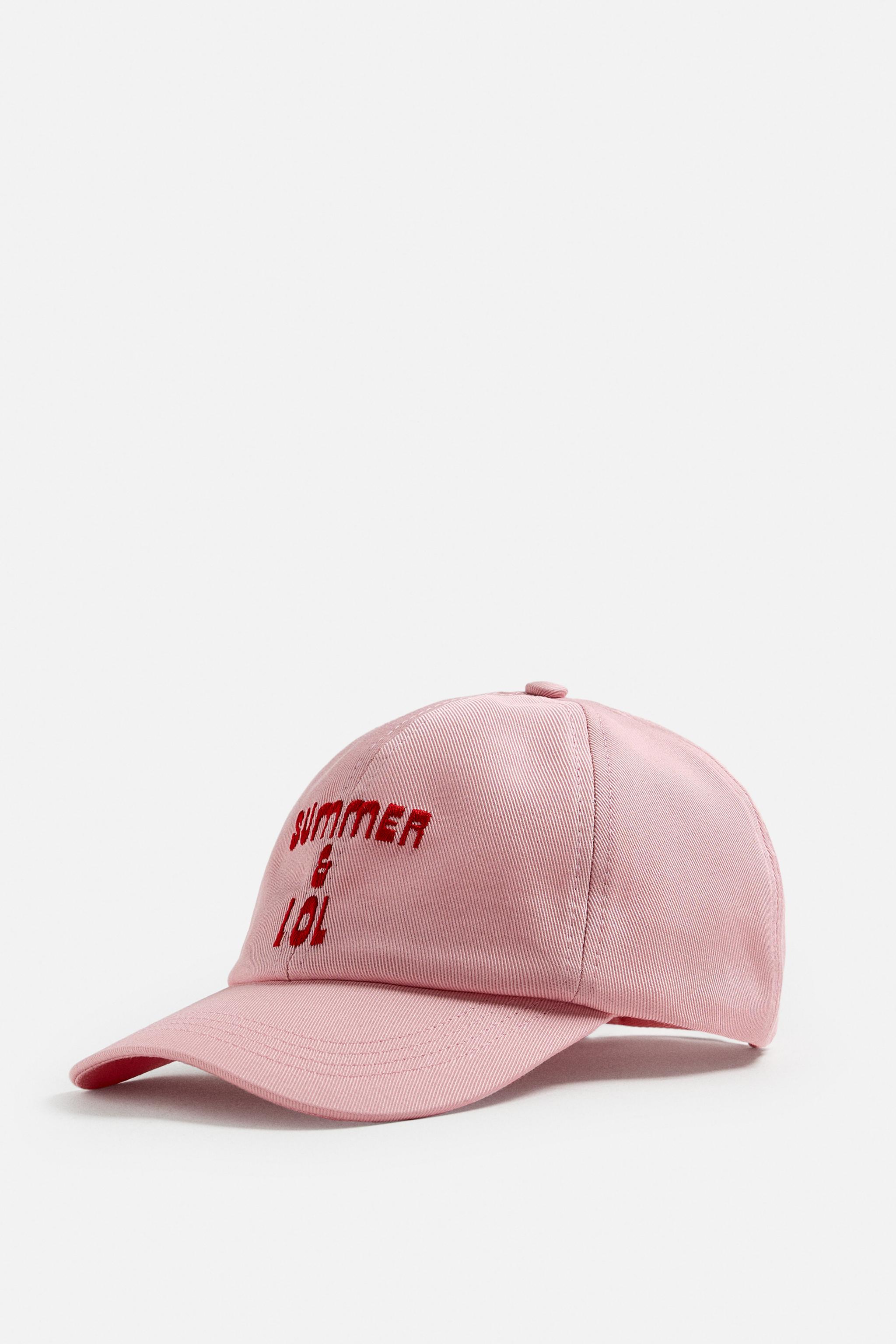 百貨店福袋 EMBROIDERED TEXT CAP - Pink | ZARA United States 小物