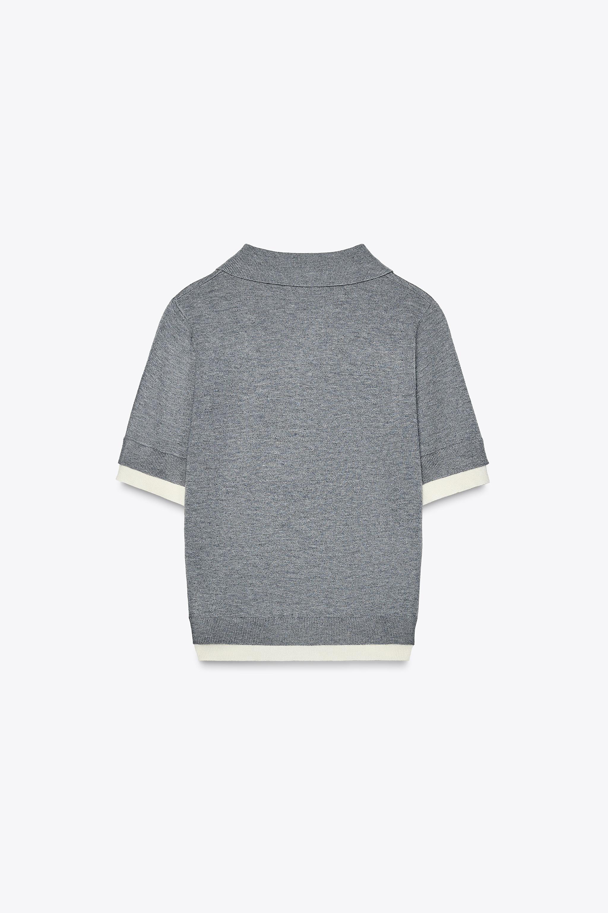 コンビニットポロシャツトップ - ライトグレー | ZARA Japan / 日本