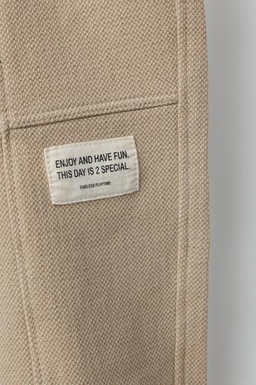 LABEL JOGGERS - Light beige by Zara - Image 3