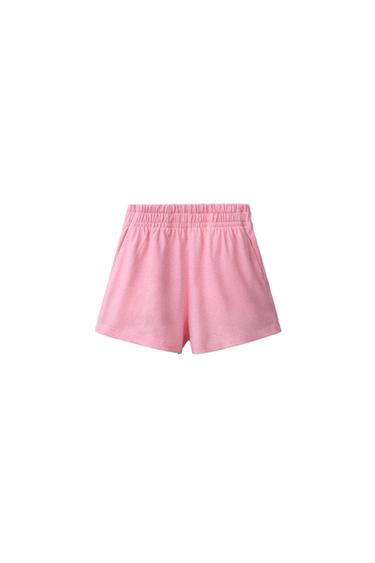 ENSEMBLE TOP ET BERMUDA EN COTON ET LIN - Rose moyen de Zara - Image 3