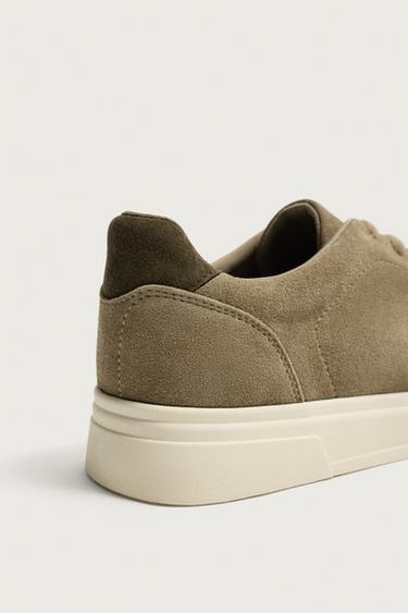 BASKET EN CUIR - Gris taupe de Zara - Image 2