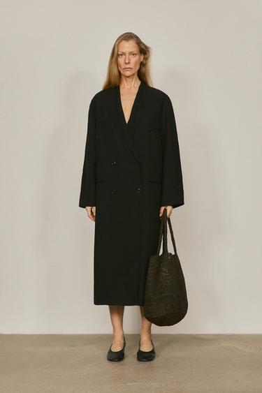 Zara Long double-breasted trench coat - LIMITED EDITION - Black - Image 0