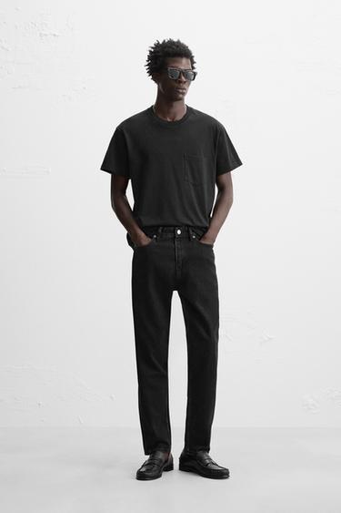 SLIM FIT TAPERED JEANS - Black by Zara