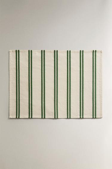 SET DE TABLE COTON RAYURES - Vert de Zara - Image 0
