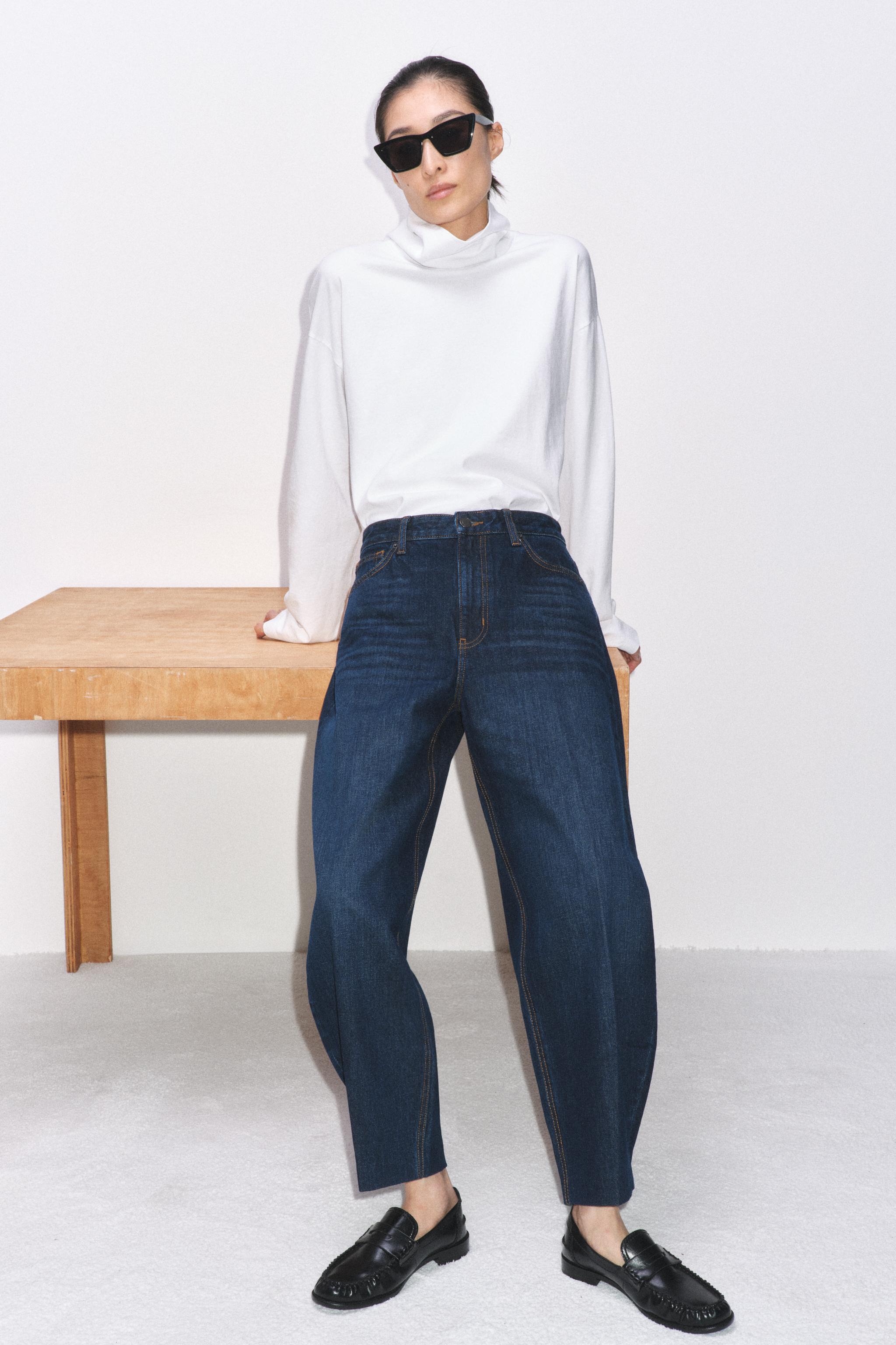 ZW COLLECTION HIGH WAIST STRIPED TAPERED JEANS
