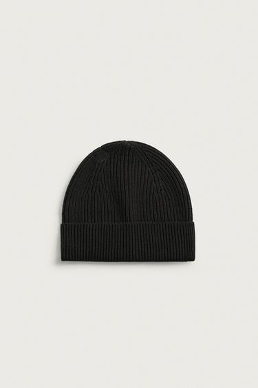 PURL KNIT BEANIE - Black by Zara