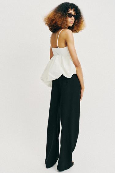 PUFF-SLEEVE STRAPPY TOP - Oyster-white by Zara - Image 5