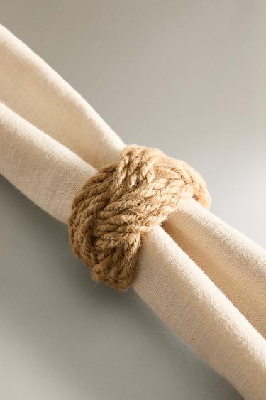 LOT PORTE-SERVIETTES JUTE (LOT DE 4) - Beige clair de Zara - Image 3