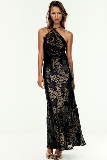LONG HALTER DRESS - Black by Zara - Image 0