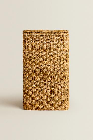 BRAIDED LAUNDRY BASKET - Light beige by Zara