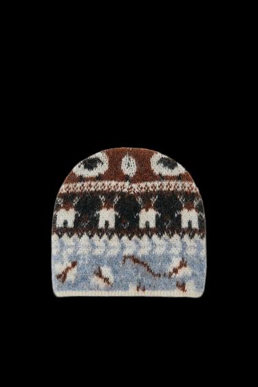 PRINTED KNIT BEANIE - Blue by Zara - Image 0