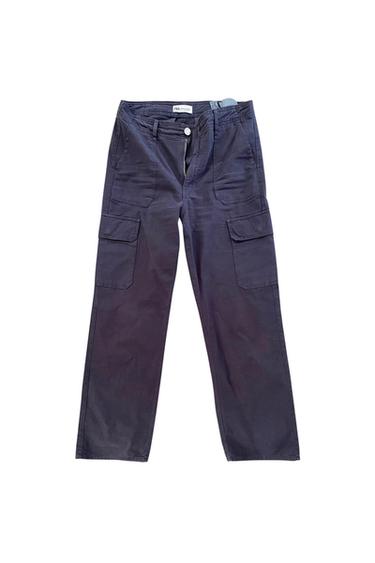 PANTALON CARGO RECTO AZUL