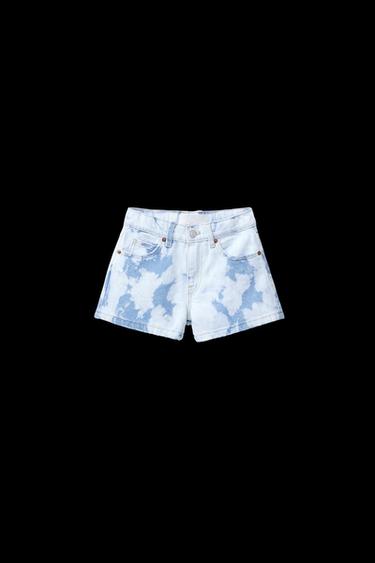 Zara TIE-DYE DENIM SHORTS - Light blue - Image 0