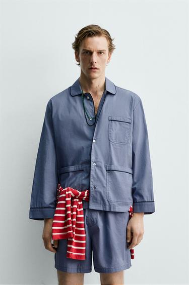 ENSEMBLE PYJAMA SHORT AARON LEVINE X ZARA - Bleu ciel de Zara - Image 1
