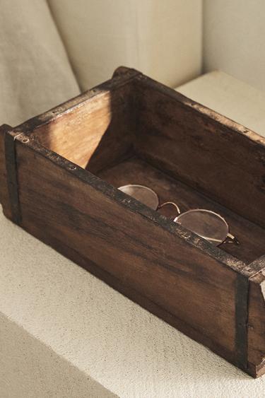 Zara ANTIQUE-FINISH WOODEN BOX - Brown