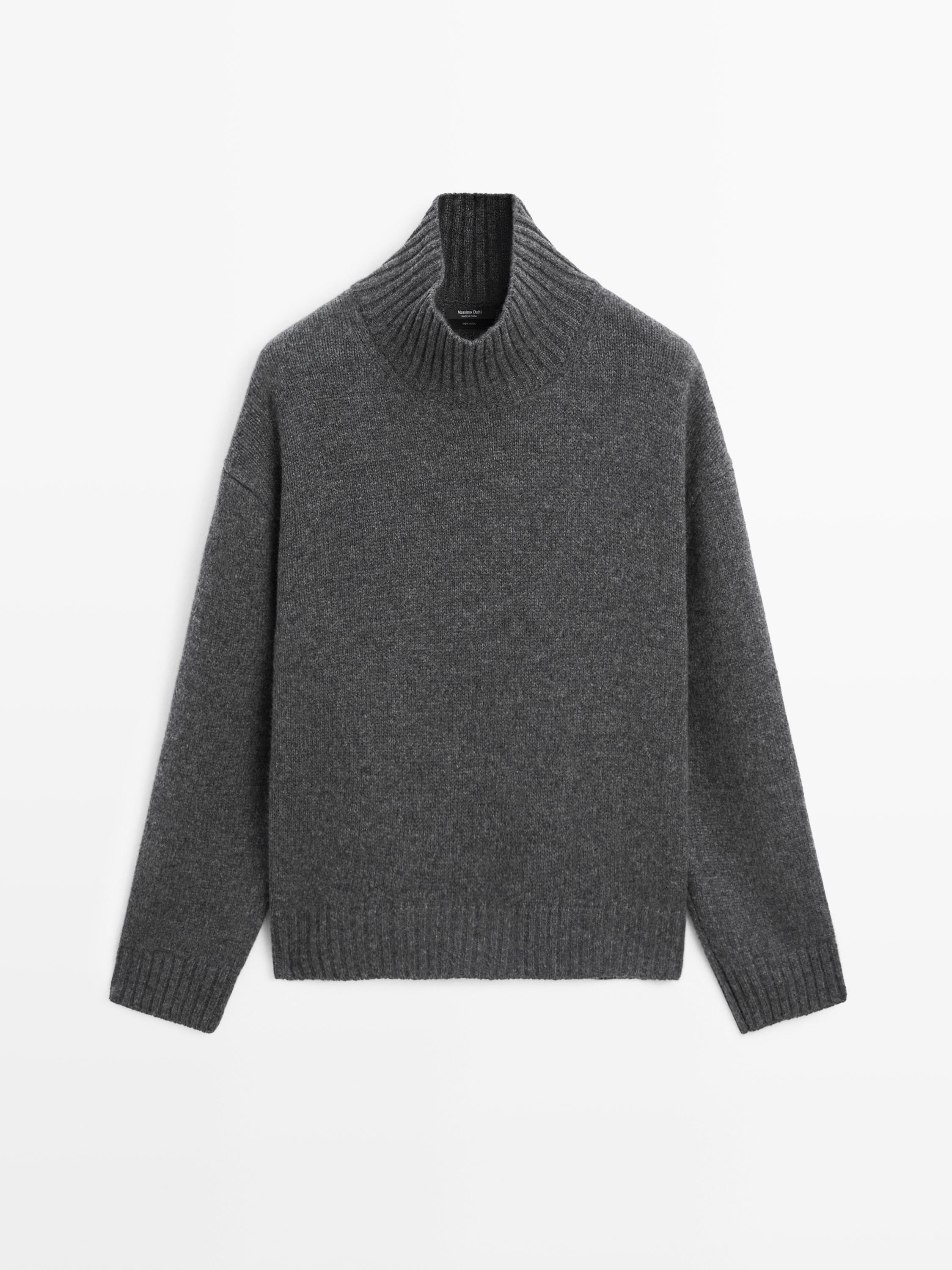 Pull à col roulé 100 % laine