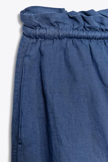 PANTALON AVEC LIN ZW COLLECTION - Indigo de Zara - Image 7