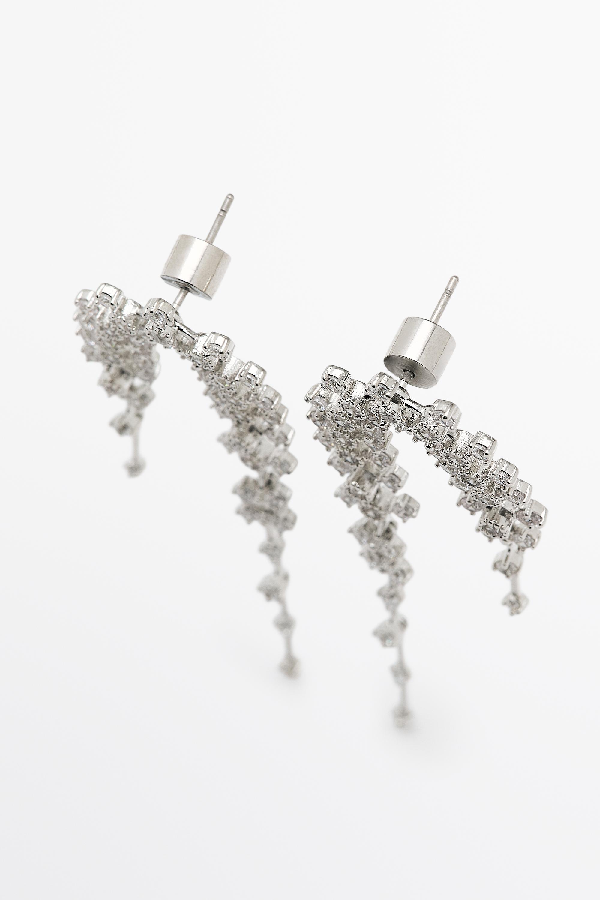 Rhinestone waterfall earrings