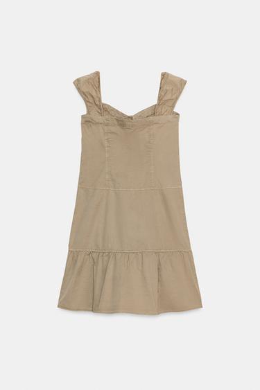 MIDI DRESS WITH BUTTONS - Olive green by Zara - Image 7