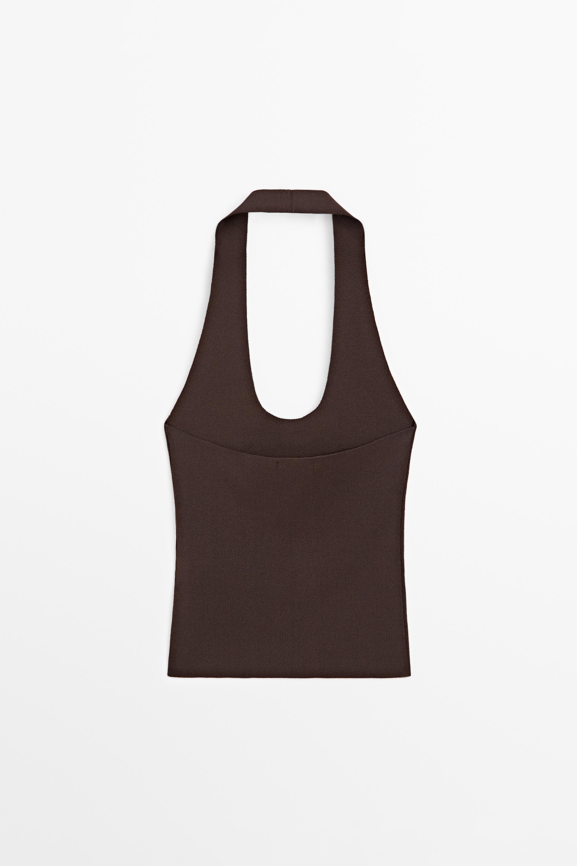 Fitted knit halter top
