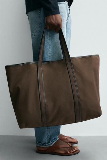 ТКАНЕВАЯ СУМКА-ШОПЕР — КОРИЧНЕВЫЙ от Zara — изображение 0