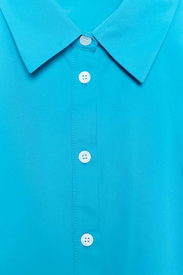 CHEMISE CINTRÉE EN TAFFETAS - Bleu électrique de Zara - Image 7