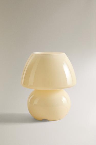 Zara GLASS TABLE LAMP - Ecru