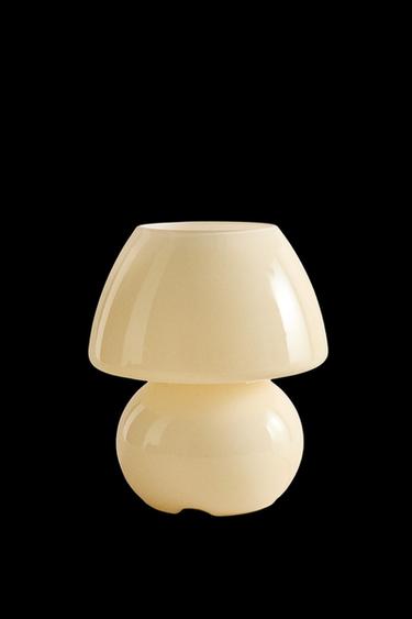 Zara GLASS TABLE LAMP - Ecru - Image 0