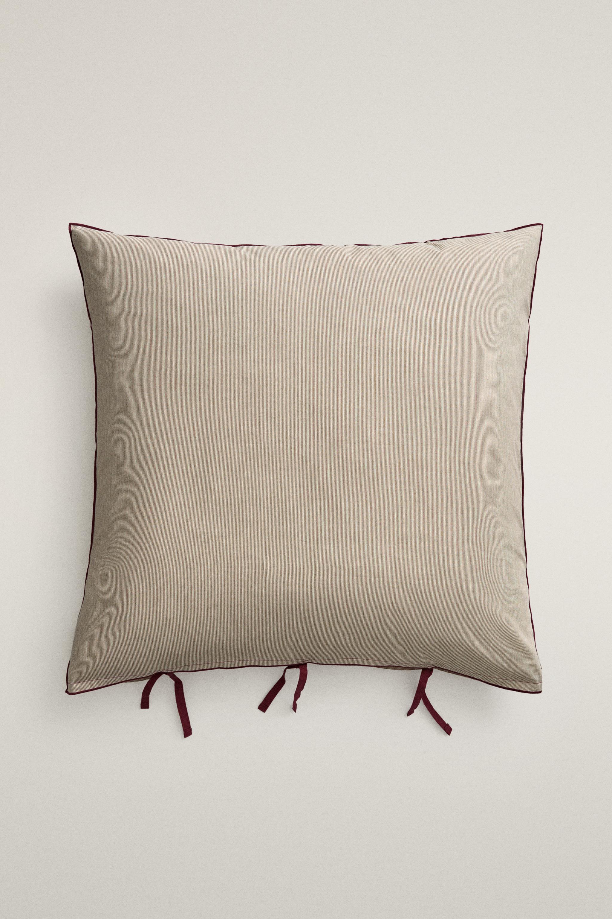 STRIPED COTTON CHRISTMAS PILLOWCASE