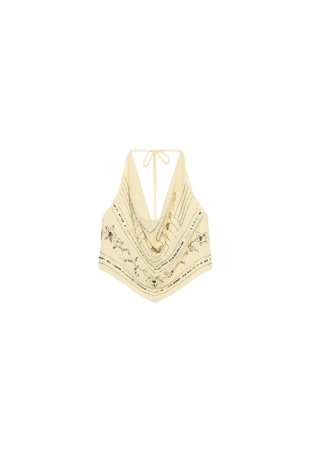 BEADED HALTER TOP - image 3