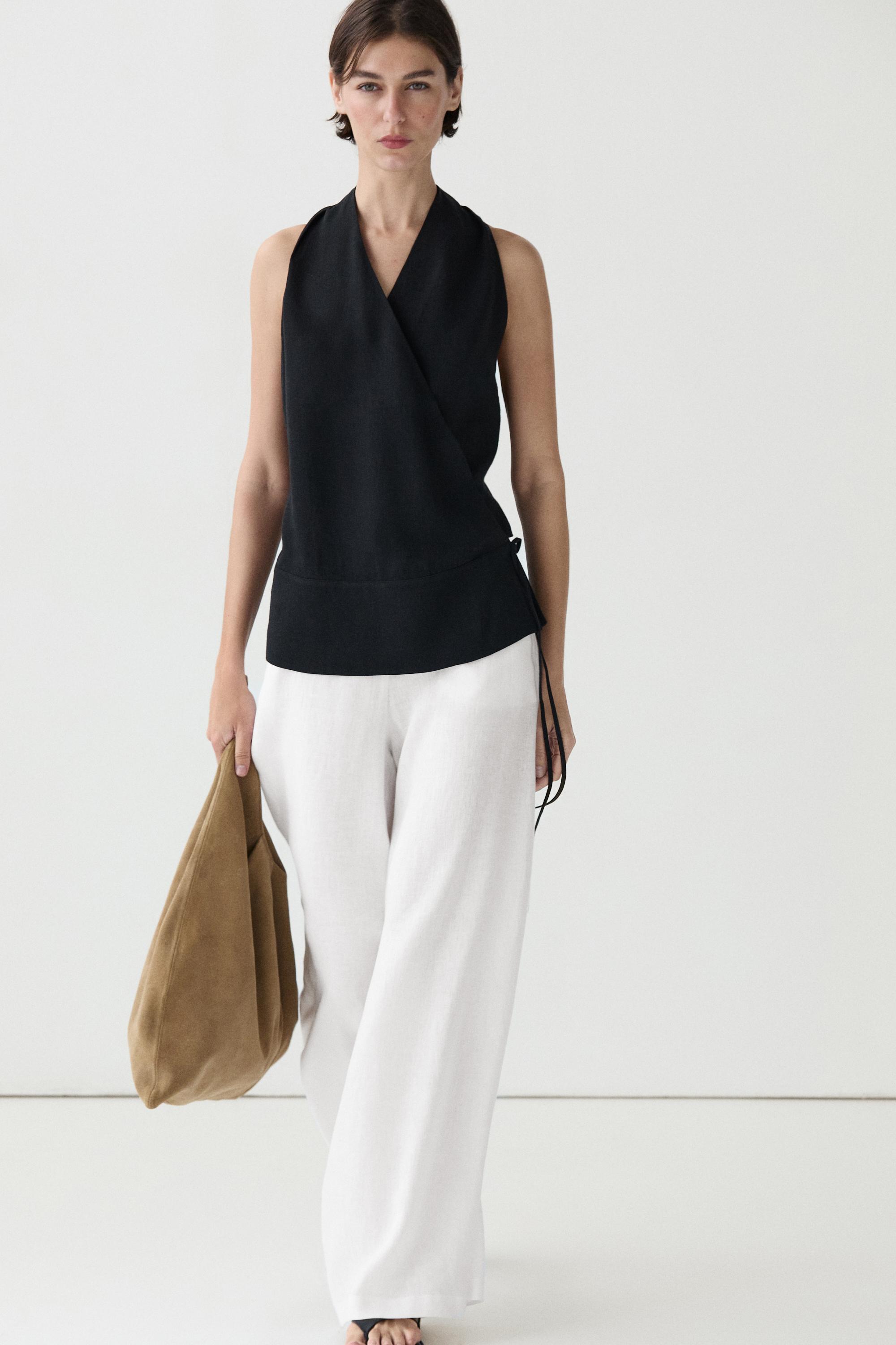 Flowing 100% linen trousers