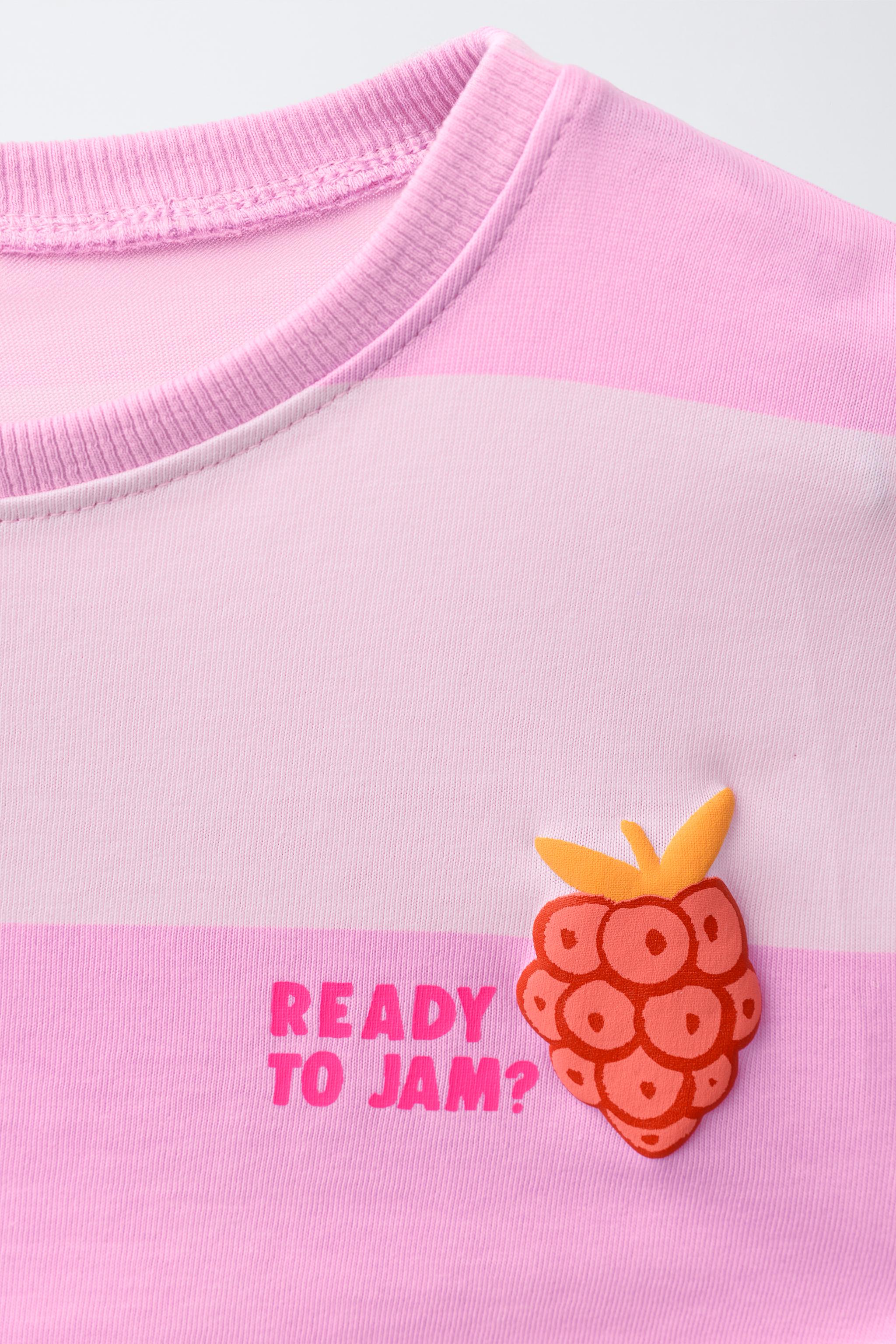 RAISED FRUIT STRIPE T-SHIRT