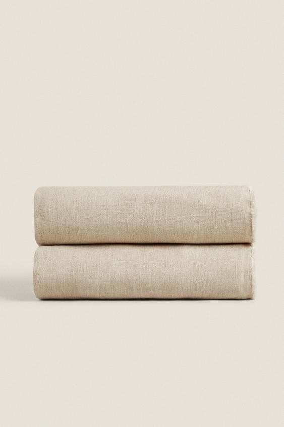 LINEN BEDSPREAD Light beige ZARA United Kingdom