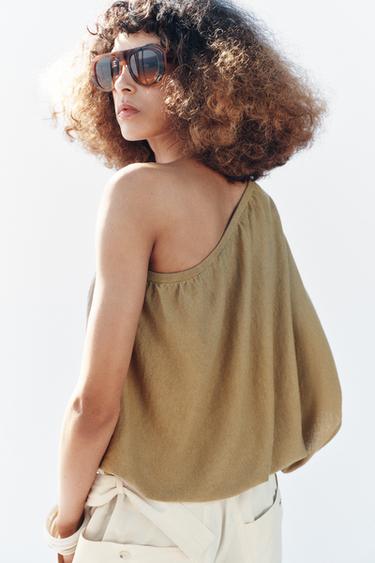 ASYMMETRIC KNIT TOP - Light beige by Zara - Image 4