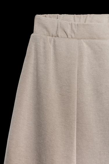 WASHED-EFFECT INTERLOCK TROUSERS - Sand by Zara