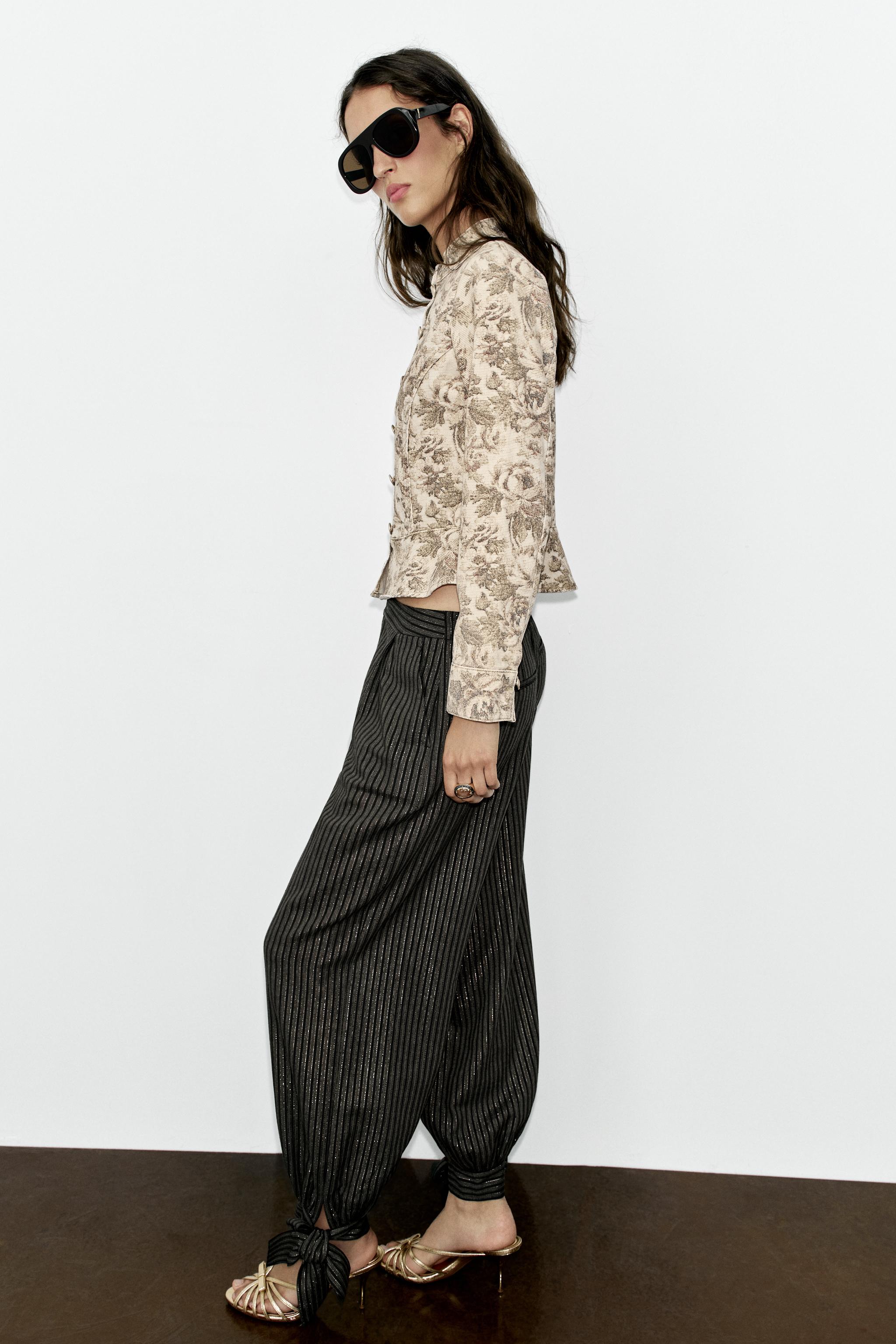 Zara Z1975 ÇİÇEK DESENLİ DENIM CEKET görsel 4