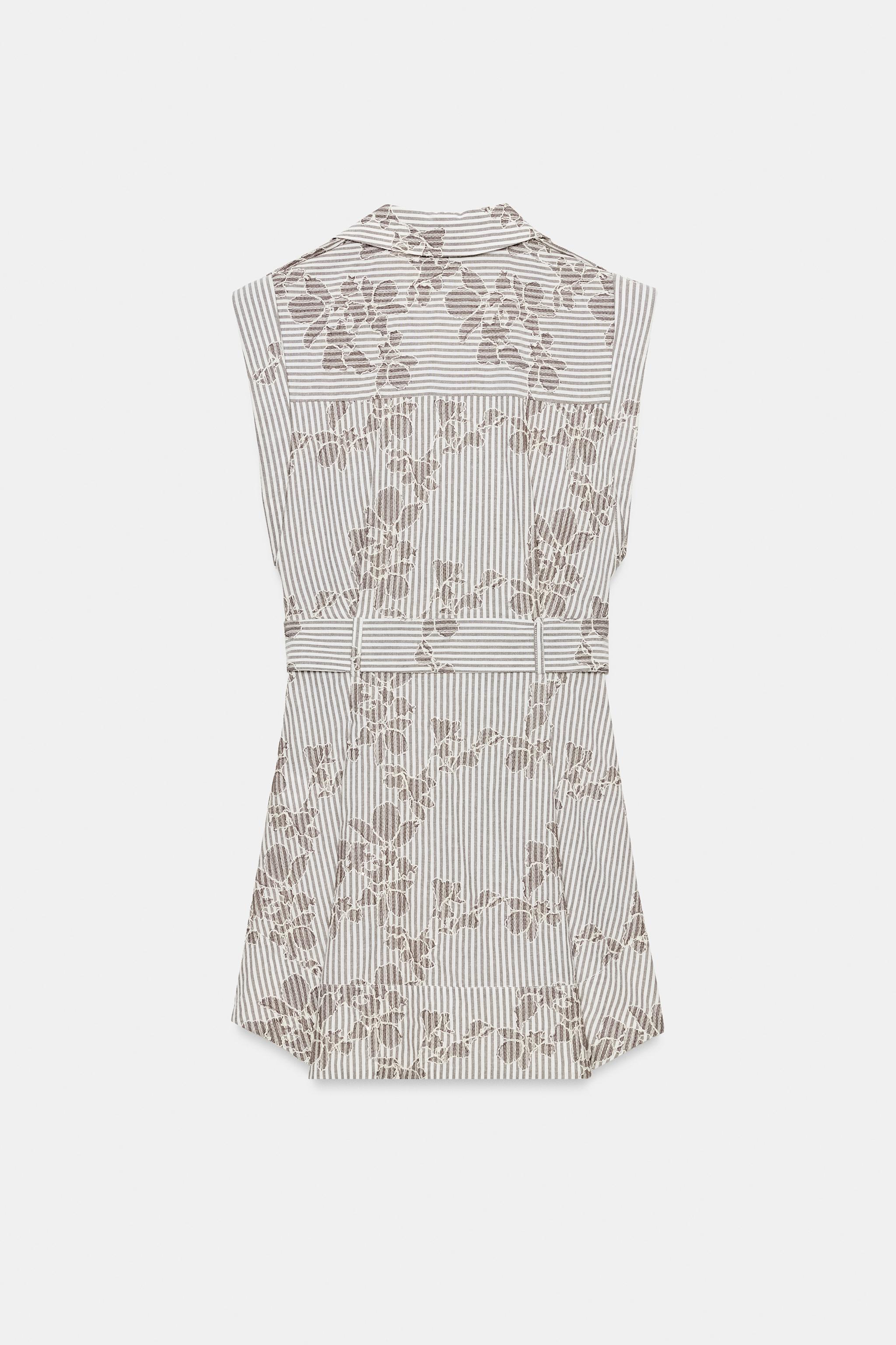EMBROIDERED SEQUIN BELTED DRESS