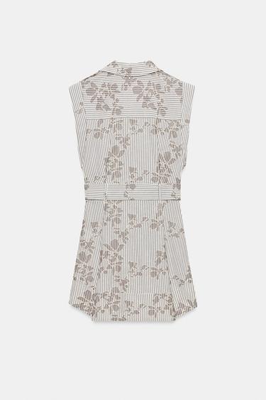 ROBE BRODERIES PAILLETTES CEINTURE - Marron / Écru de Zara - Image 8