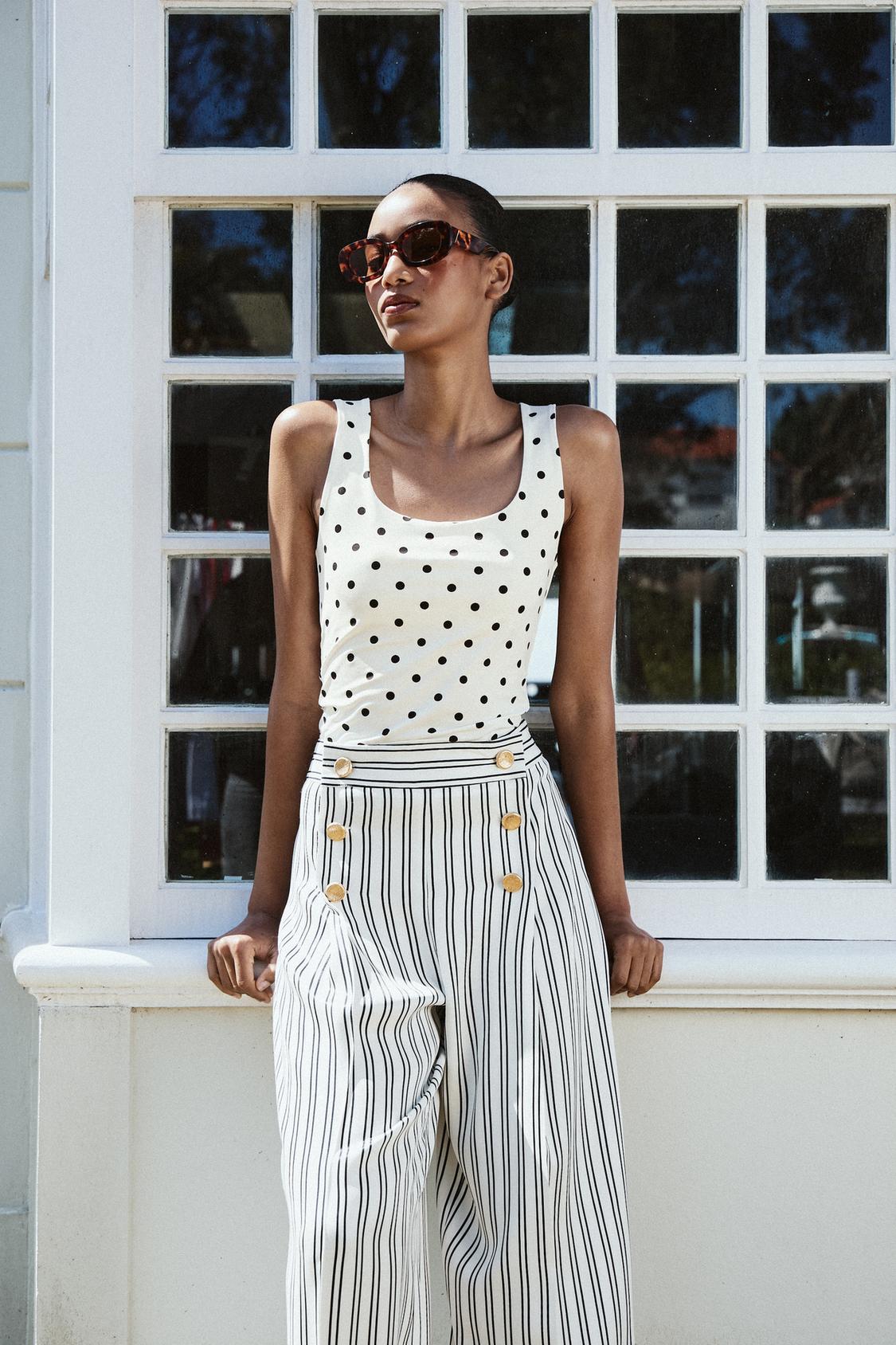 WIDE STRAP POLYAMIDE TOP