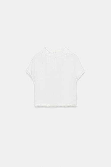 GATHERED NECK KNIT TOP - White by Zara - Image 6