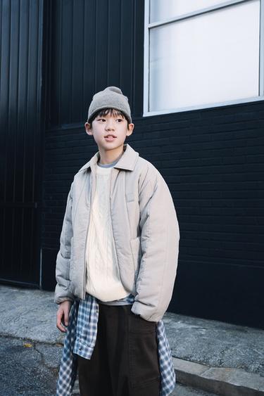 ÁO KHOÁC CHẦN BÔNG NHẸ - Màu xám từ Zara