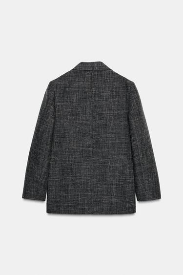 ZW COLLECTION STRAIGHT WOOL BLAZER - Grey marl by Zara